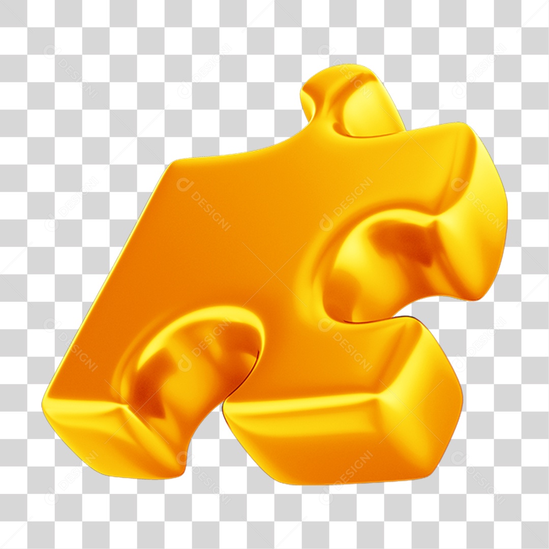 Peça Quebra Cabeça em 3D PNG Transparente