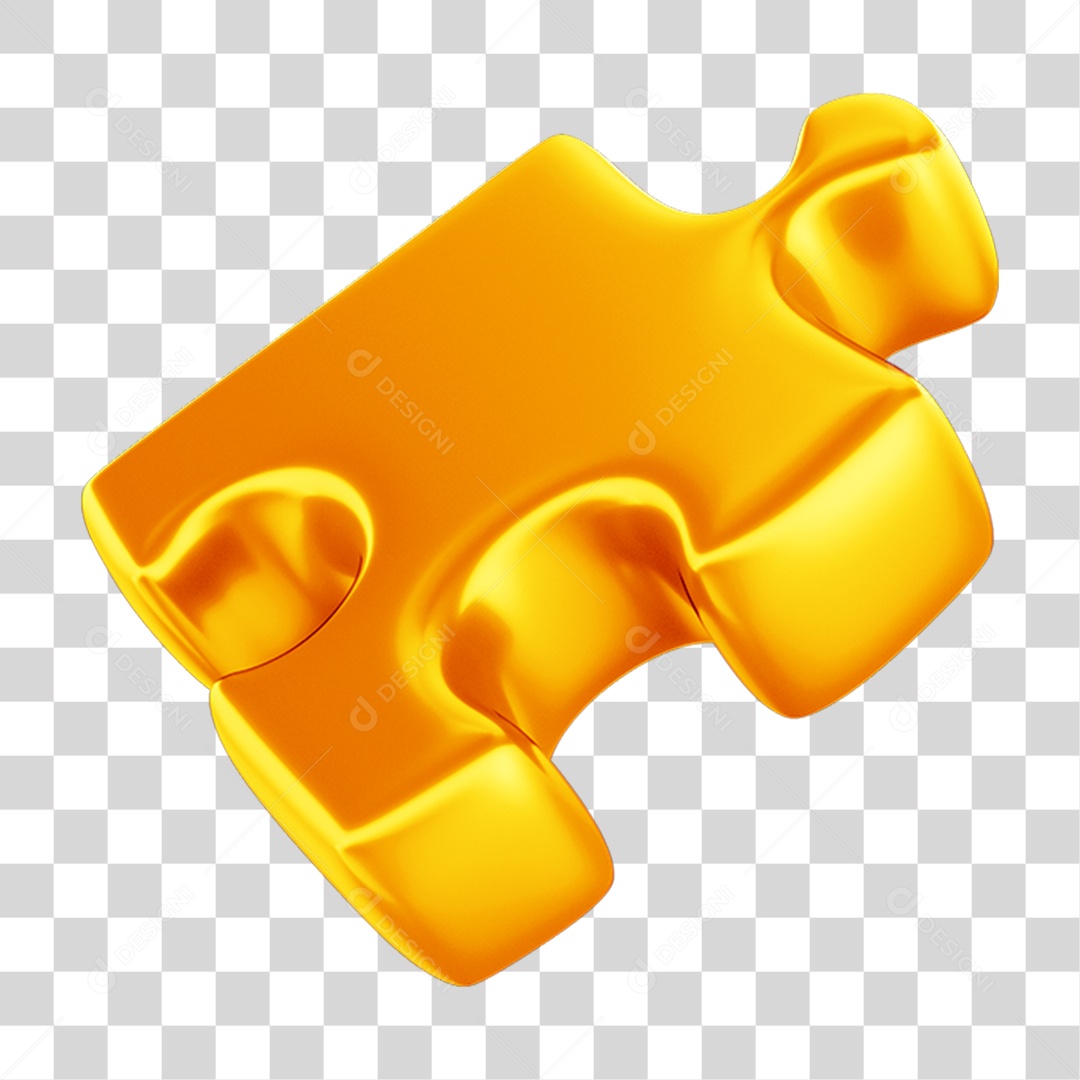 Peça Quebra Cabeça em 3D PNG Transparente