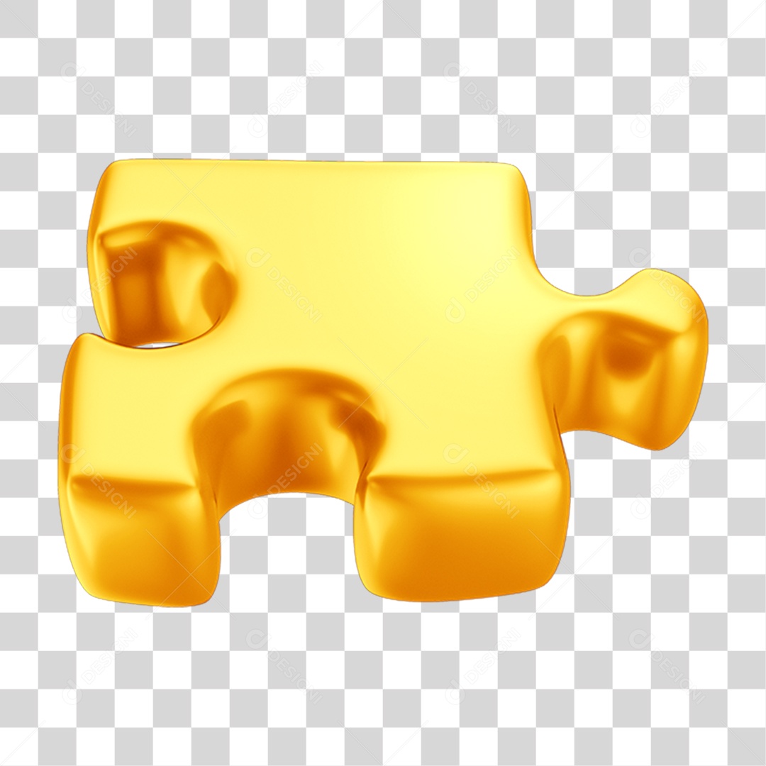 Peça Quebra Cabeça em 3D PNG Transparente