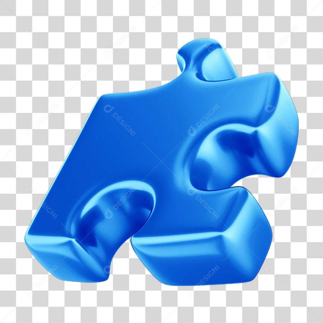 Peça Quebra Cabeça em 3D PNG Transparente