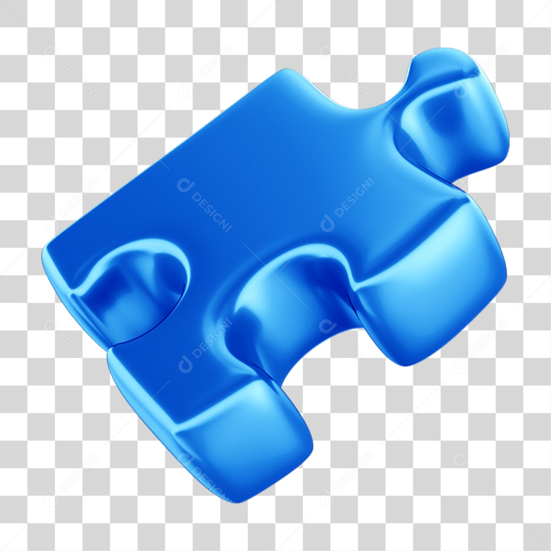 Peça Quebra Cabeça em 3D PNG Transparente