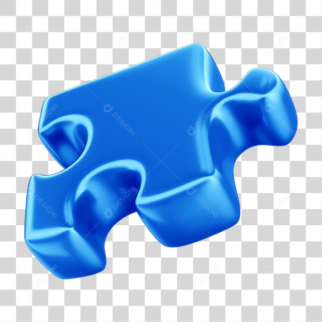 Peça Quebra Cabeça em 3D PNG Transparente