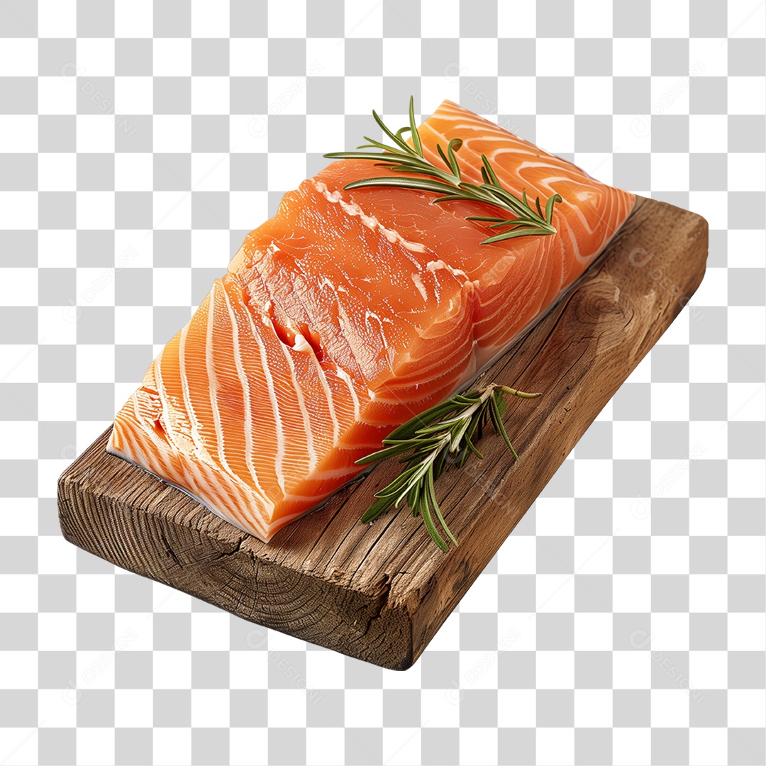 Salmão Tábua Madeira Sushi PNG Transparente