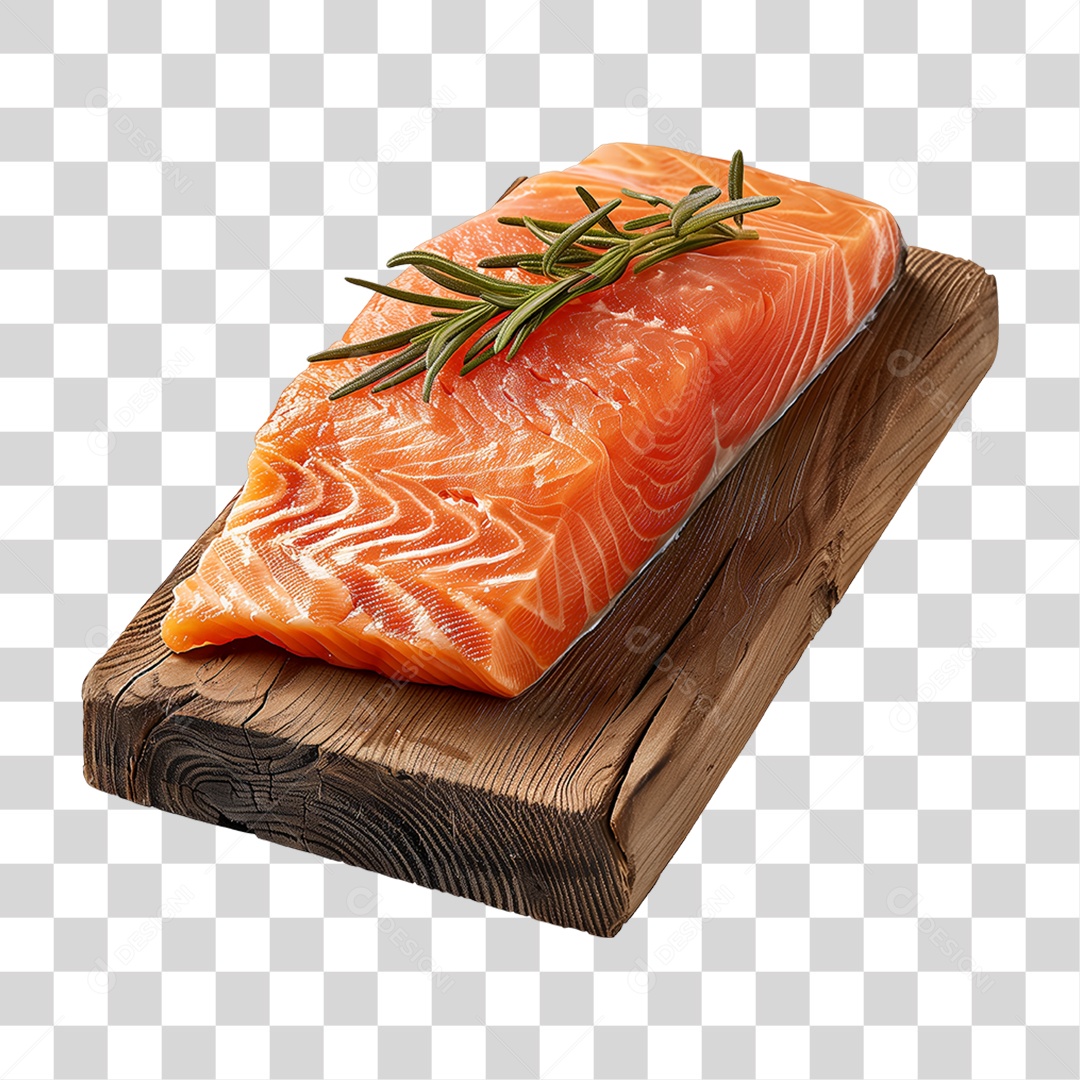 Salmão Tábua Madeira Sushi PNG Transparente