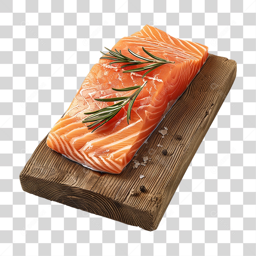 Salmão Tábua Madeira Sushi PNG Transparente