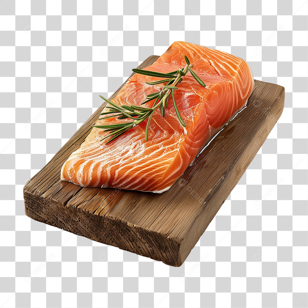 Salmão Tábua Madeira Sushi PNG Transparente