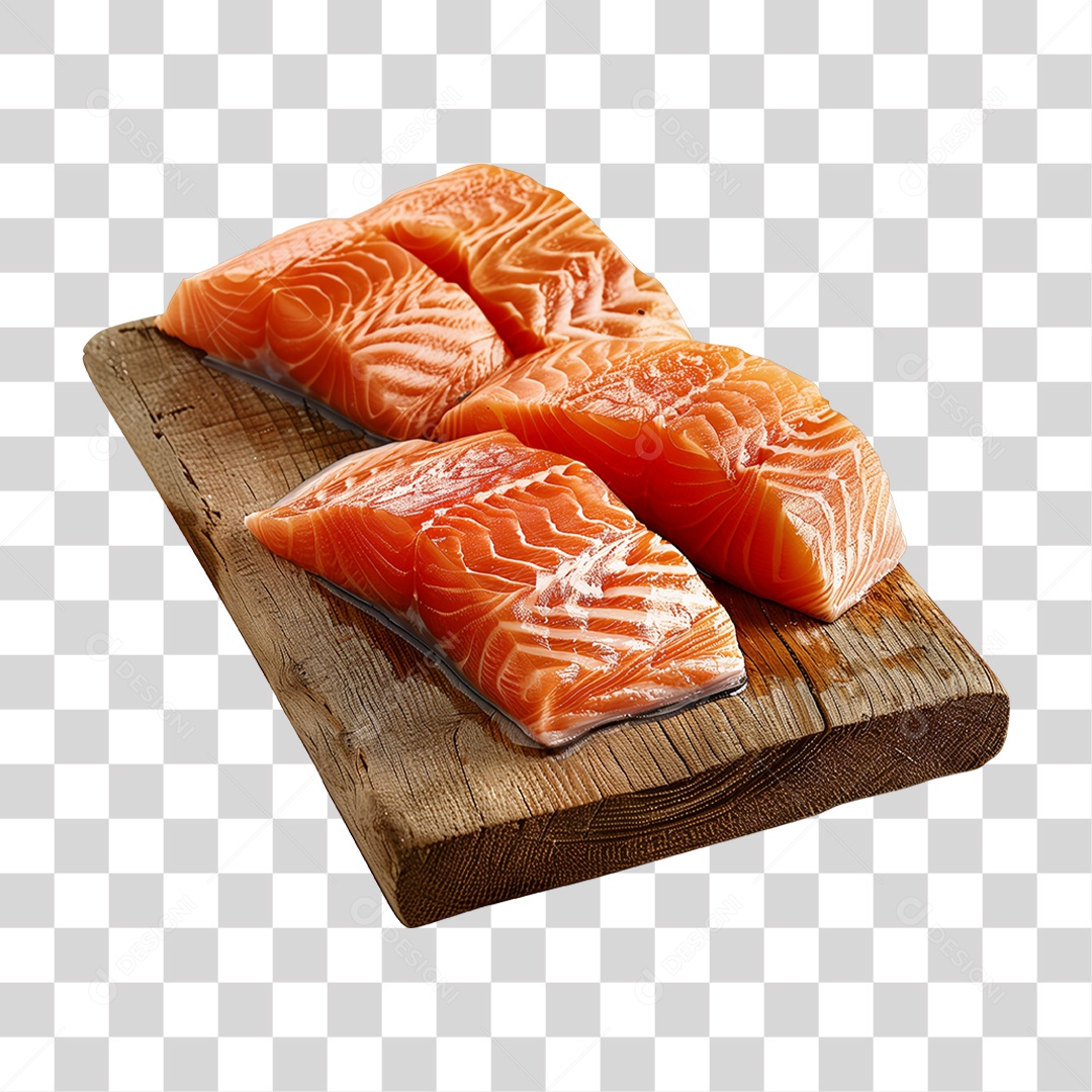 Salmão Tábua Madeira Sushi PNG Transparente