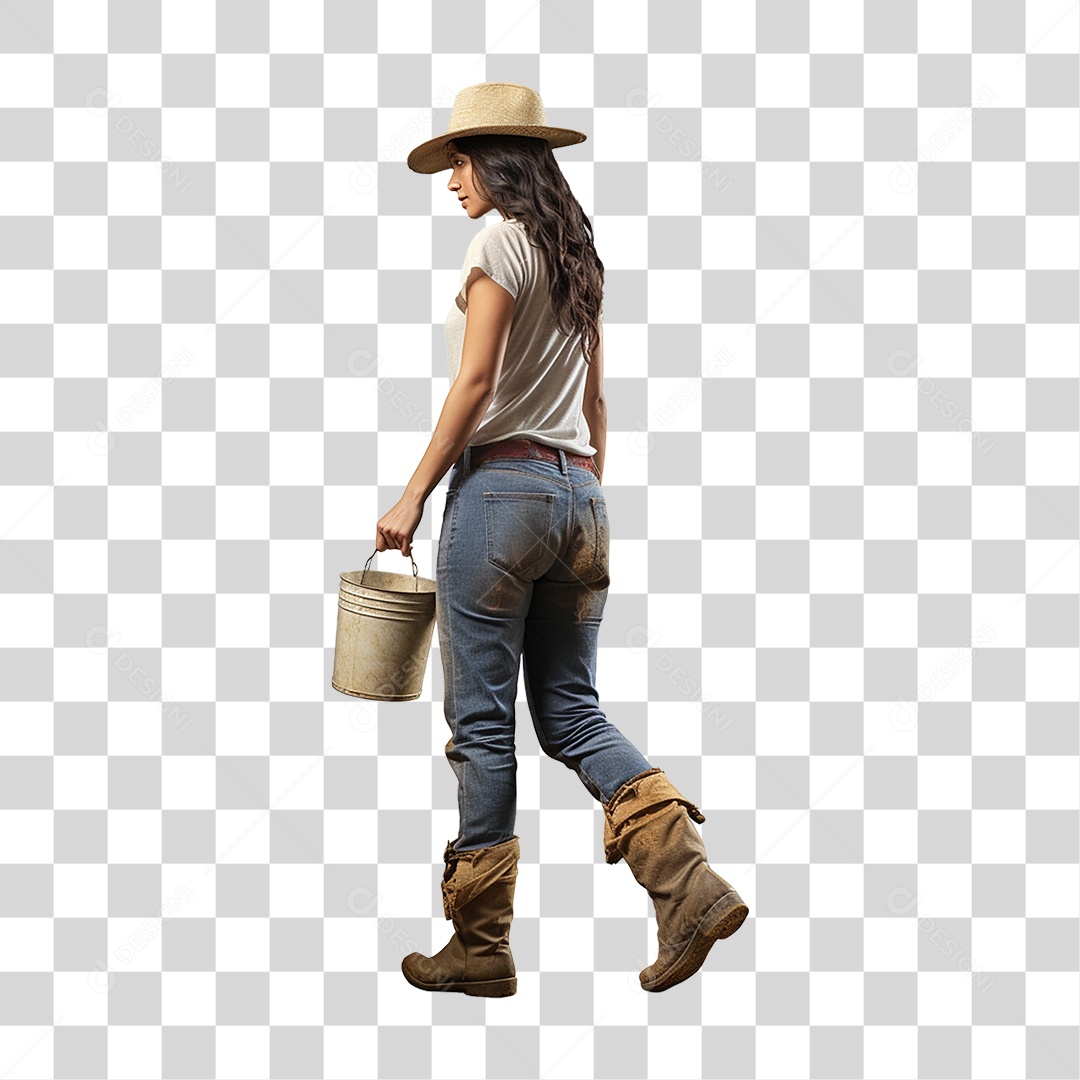 Mulher Fazenda PNG Transparente