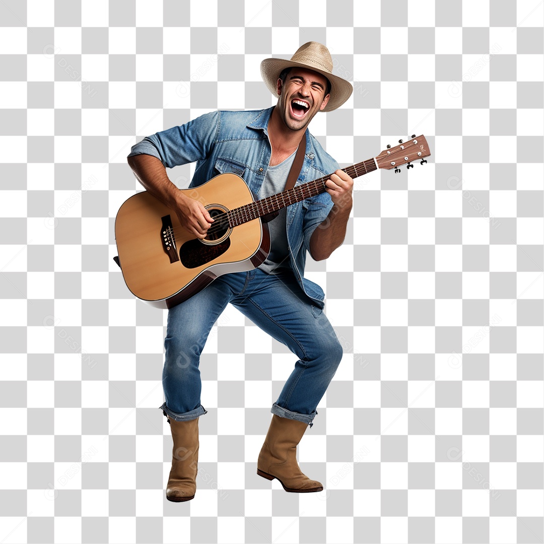 Homem Agricultor Fazenda Violão PNG Transparente