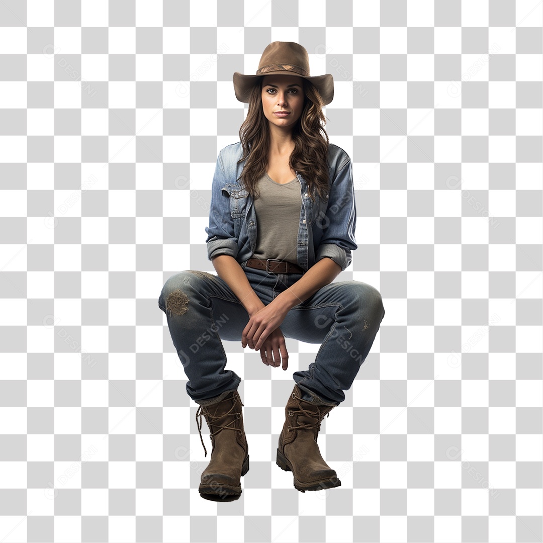 Mulher Fazenda PNG Transparente