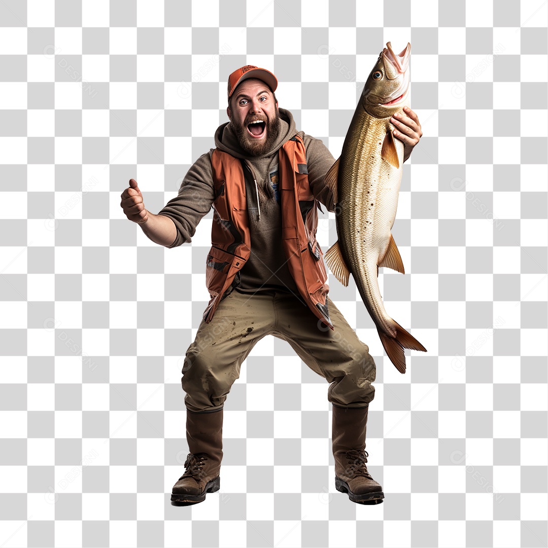 Homem Fazenda Pescador Peixe PNG Transparente