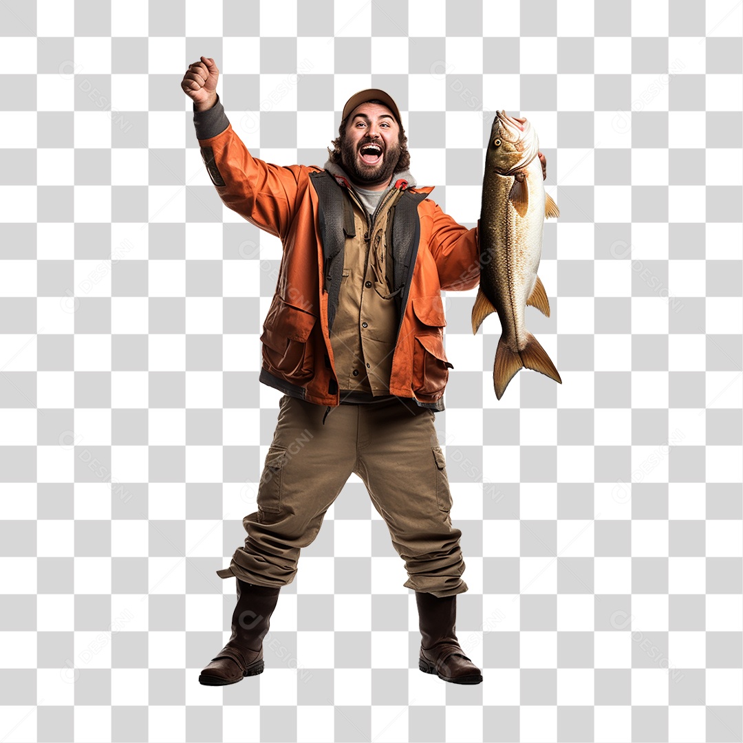 Homem Fazenda Pescador Peixe PNG Transparente