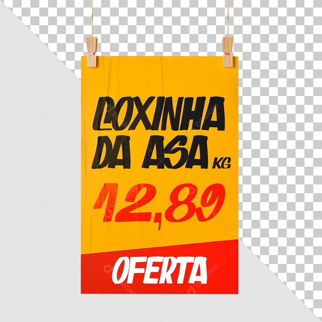 Mockup Cartaz de Supermercado Coxinha da Asa PSD Editável