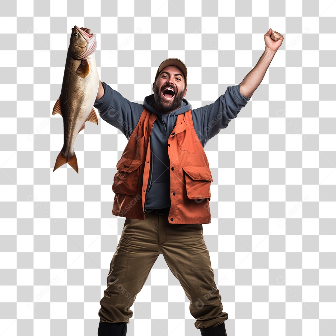 Homem Fazenda Pescador Peixe PNG Transparente