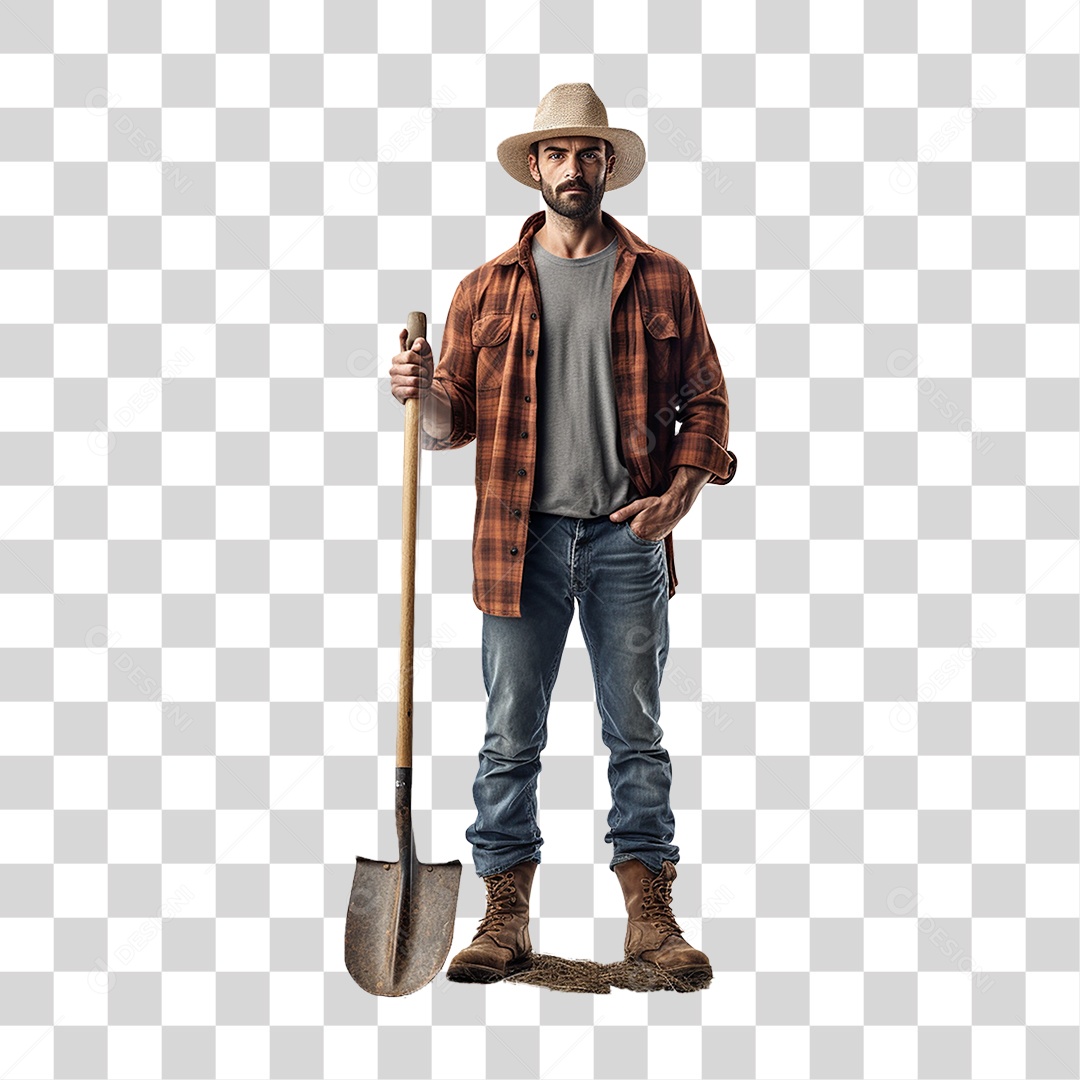 Homem Agricultor Fazenda PNG Transparente