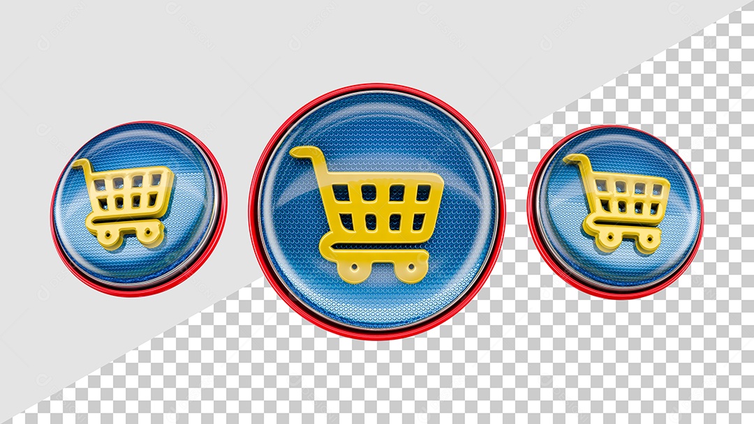Icone Carrinho de Supermercado Elemento 3D para Composição PSD