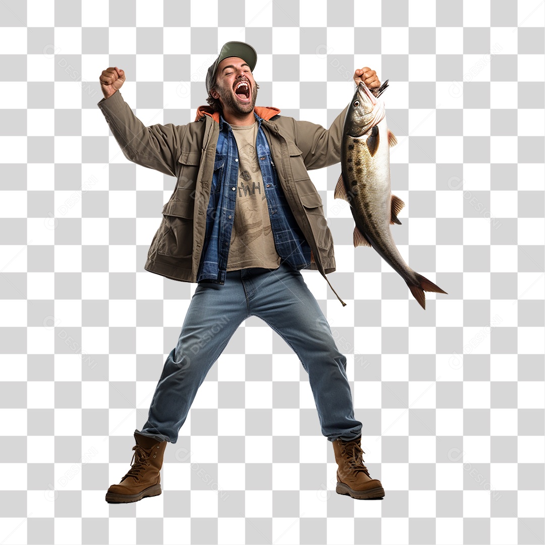 Homem Fazenda Pescador Peixe PNG Transparente
