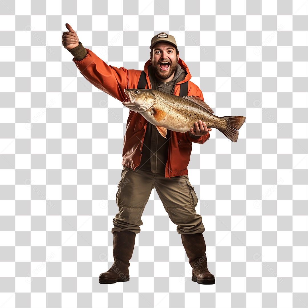 Homem Fazenda Pescador Peixe PNG Transparente