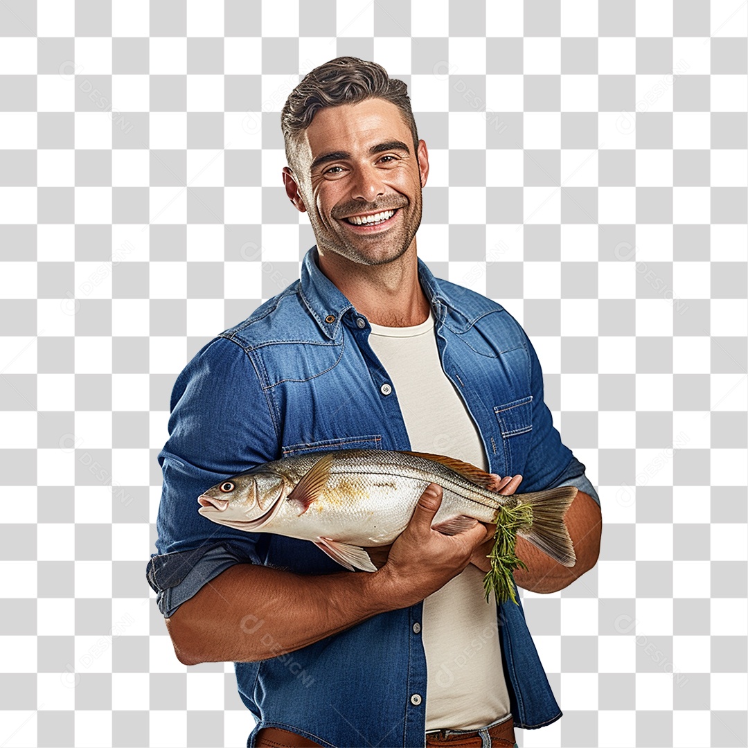 Homem Fazenda Pescador Peixe PNG Transparente