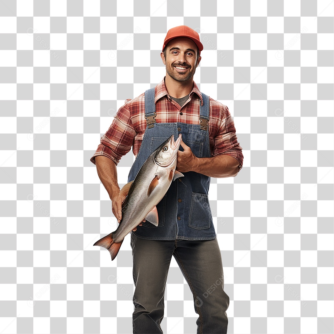 Homem Fazenda Pescador Peixe PNG Transparente