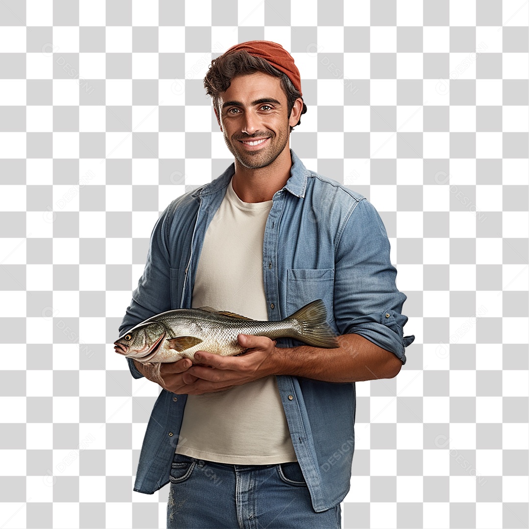 Homem Fazenda Pescador Peixe PNG Transparente