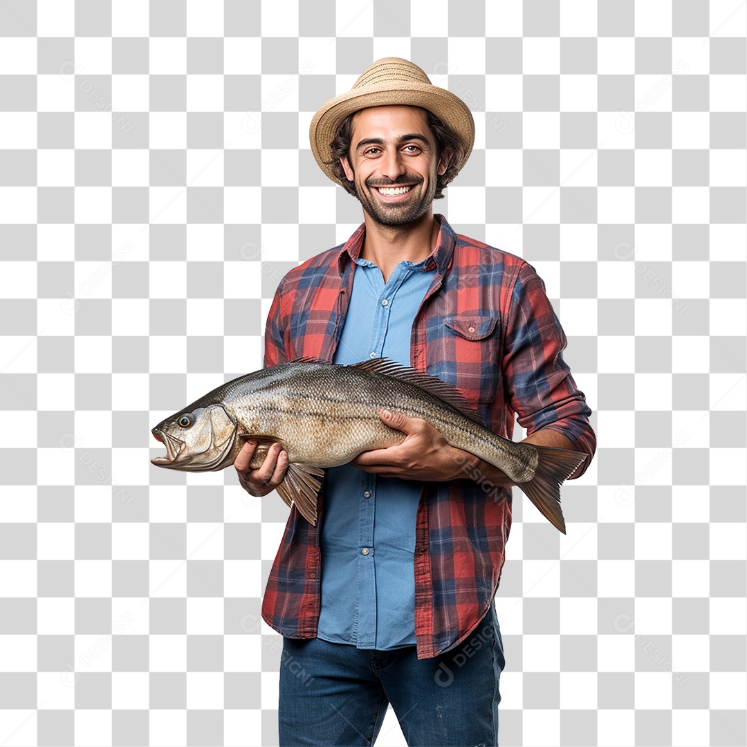 Homem Fazenda Pescador Peixe PNG Transparente