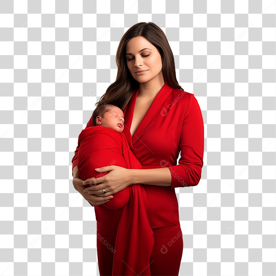 Mãe Segurando Criança nos Braços PNG Transparente