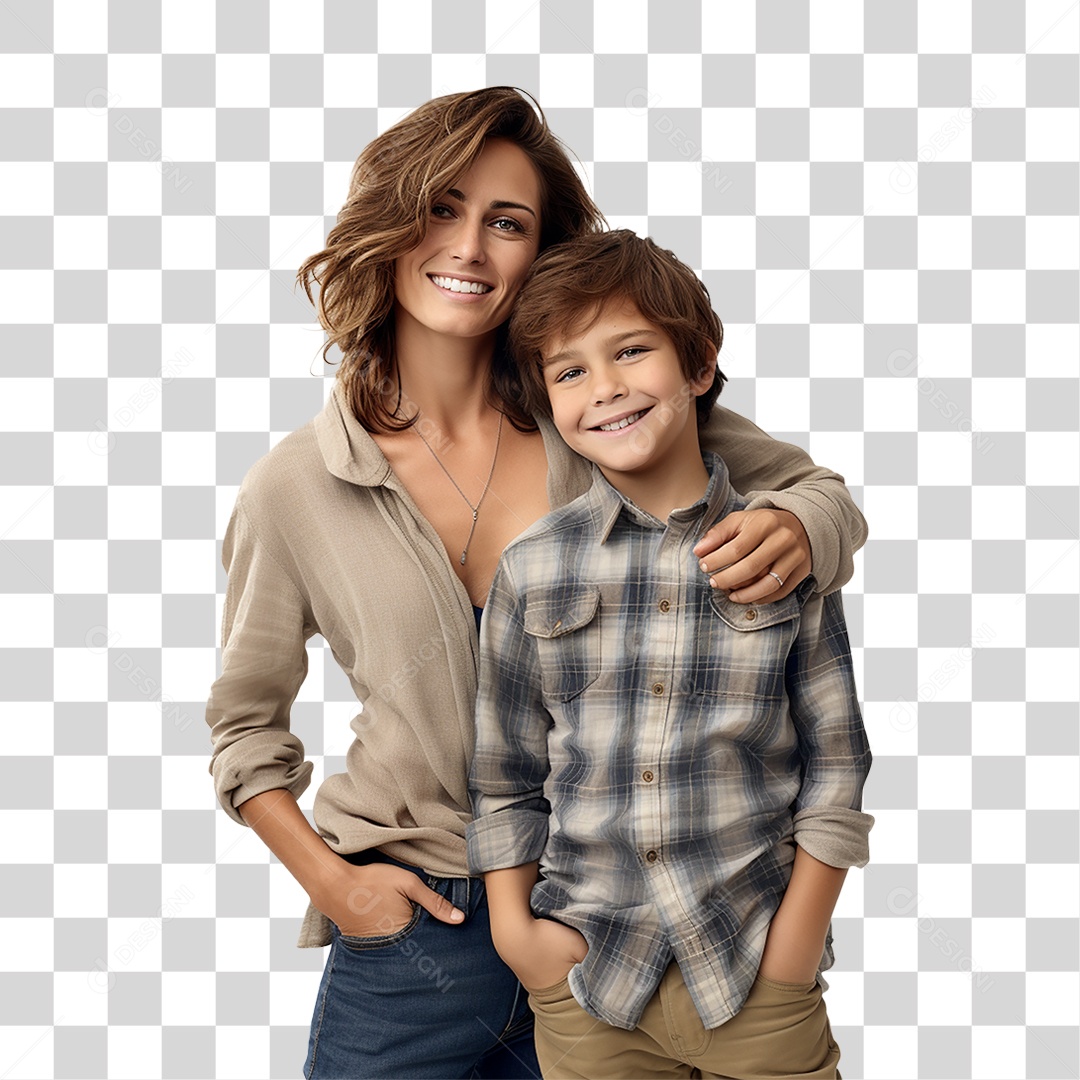 Mãe e Seu Filho PNG Transparente