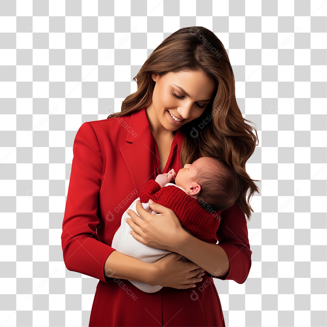 Mãe Segurando Criança nos Braços PNG Transparente