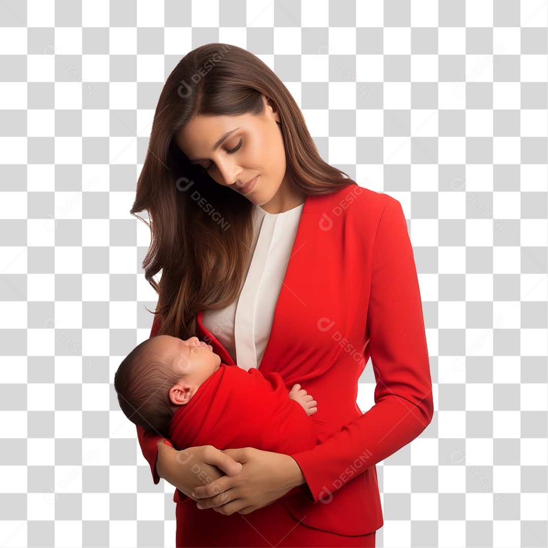 Mãe Segurando Criança nos Braços PNG Transparente