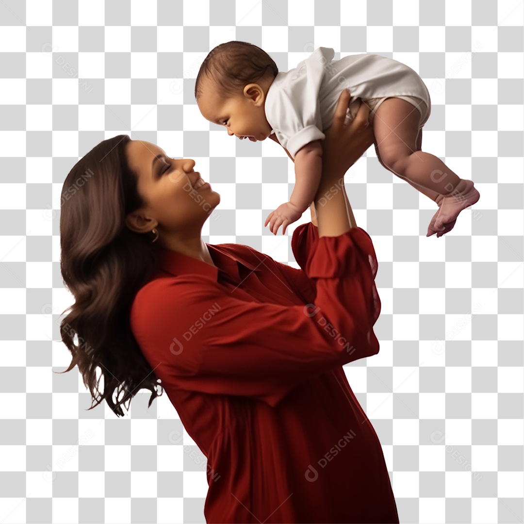 Mãe Segurando Criança nos Braços PNG Transparente