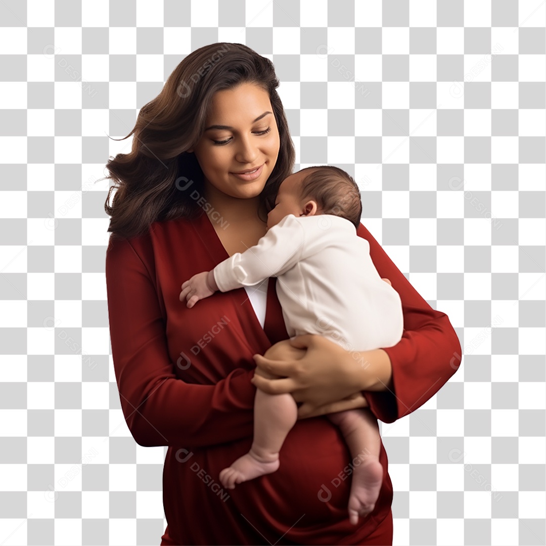 Mãe Segurando Criança nos Braços PNG Transparente