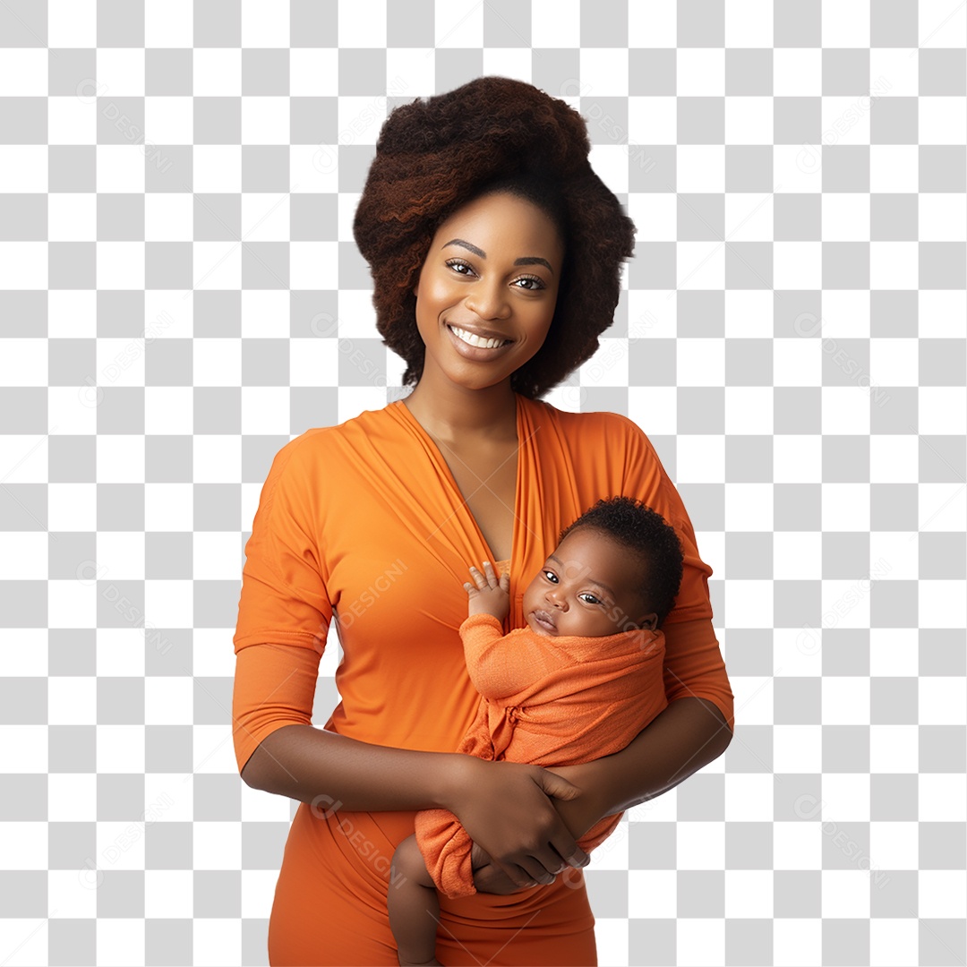 Mãe Segurando Criança nos Braços PNG Transparente