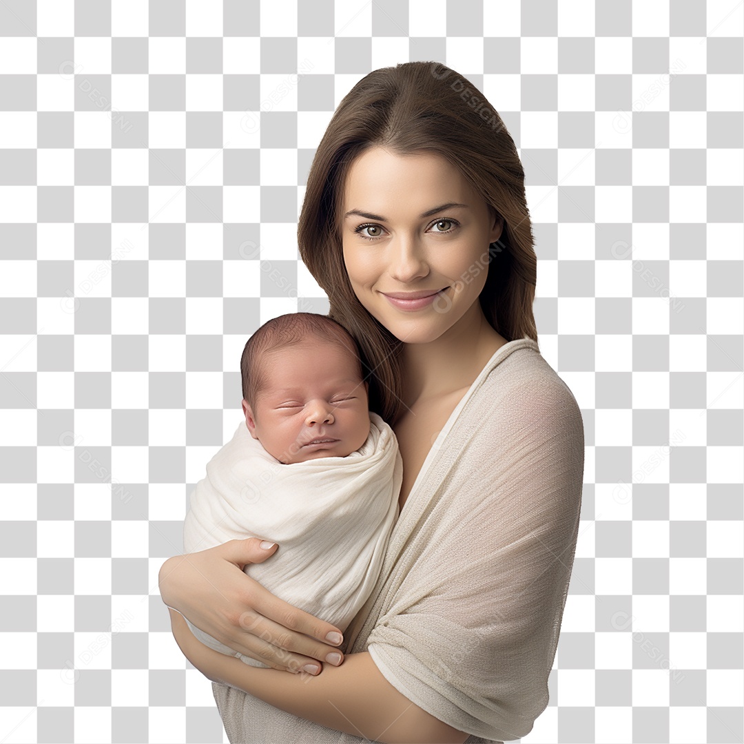 Mãe Segurando Criança nos Braços PNG Transparente