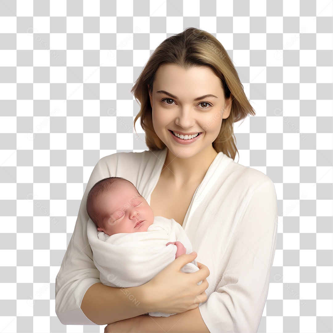 Mãe Segurando Criança nos Braços PNG Transparente