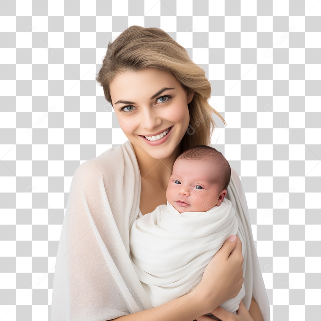 Mãe Segurando Criança nos Braços PNG Transparente