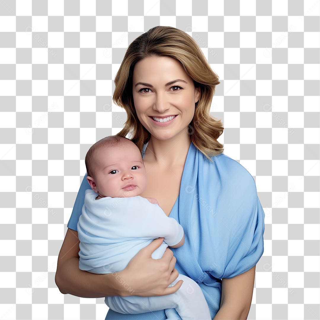 Mãe Segurando Criança nos Braços PNG Transparente