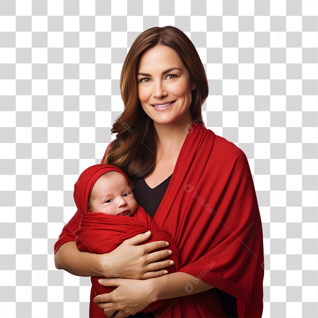 Mãe Segurando Criança nos Braços PNG Transparente