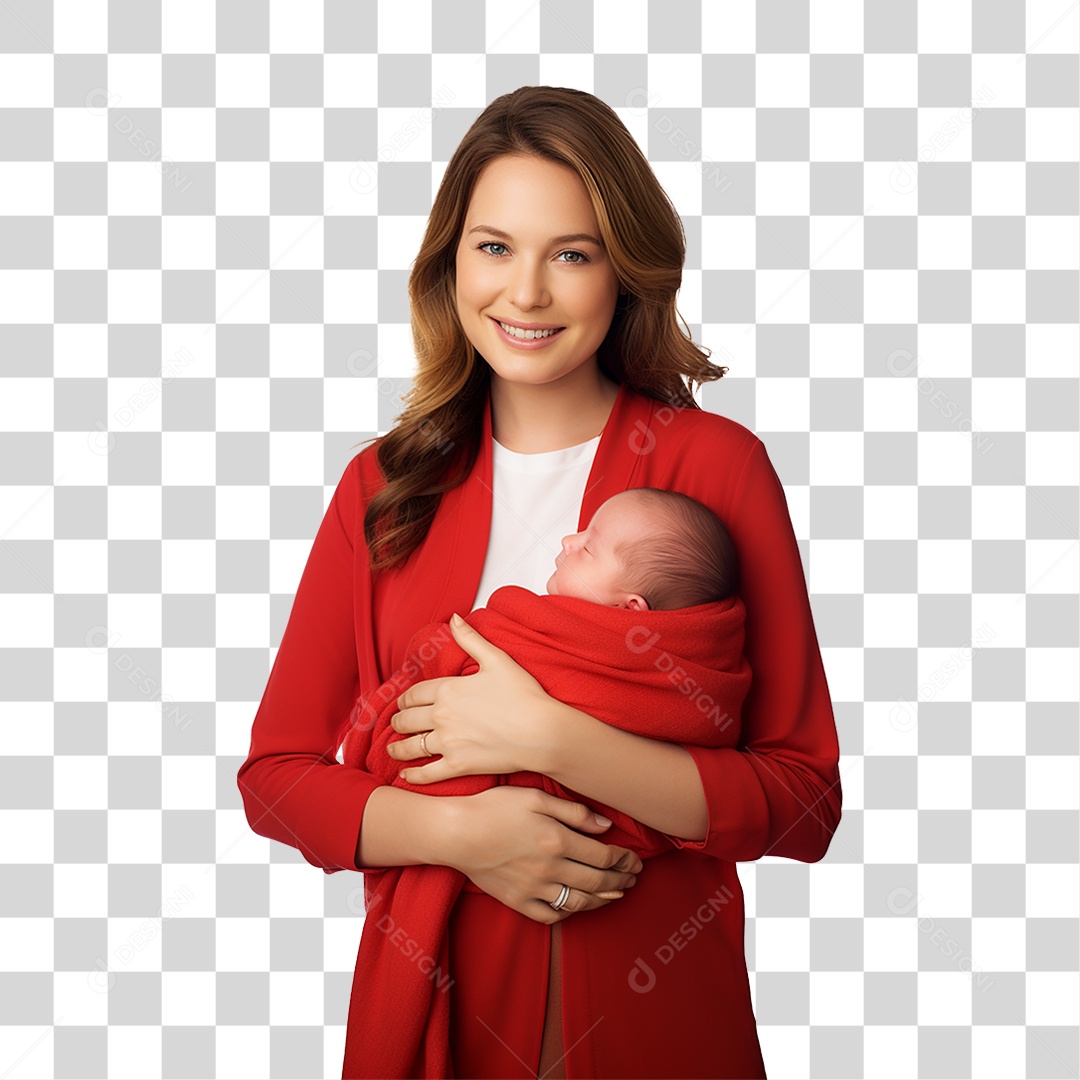 Mãe Segurando Criança nos Braços PNG Transparente