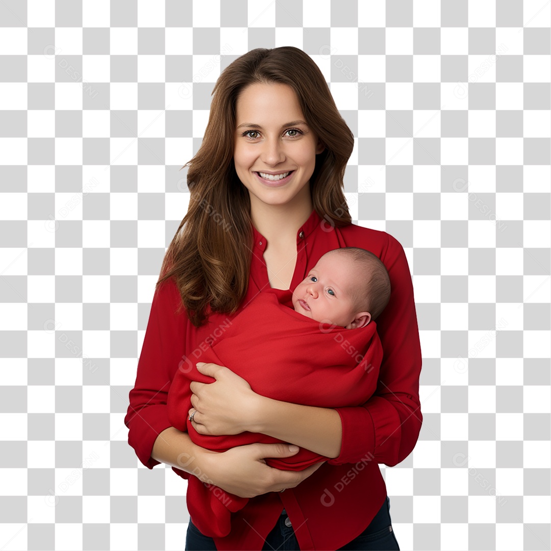 Mãe Segurando Criança nos Braços PNG Transparente