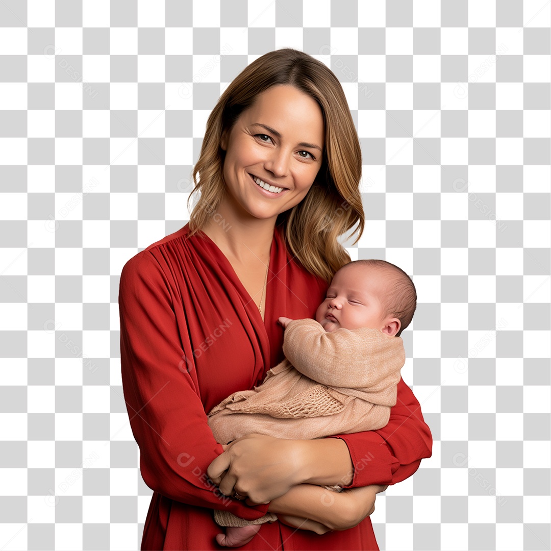 Mãe Segurando Criança nos Braços PNG Transparente