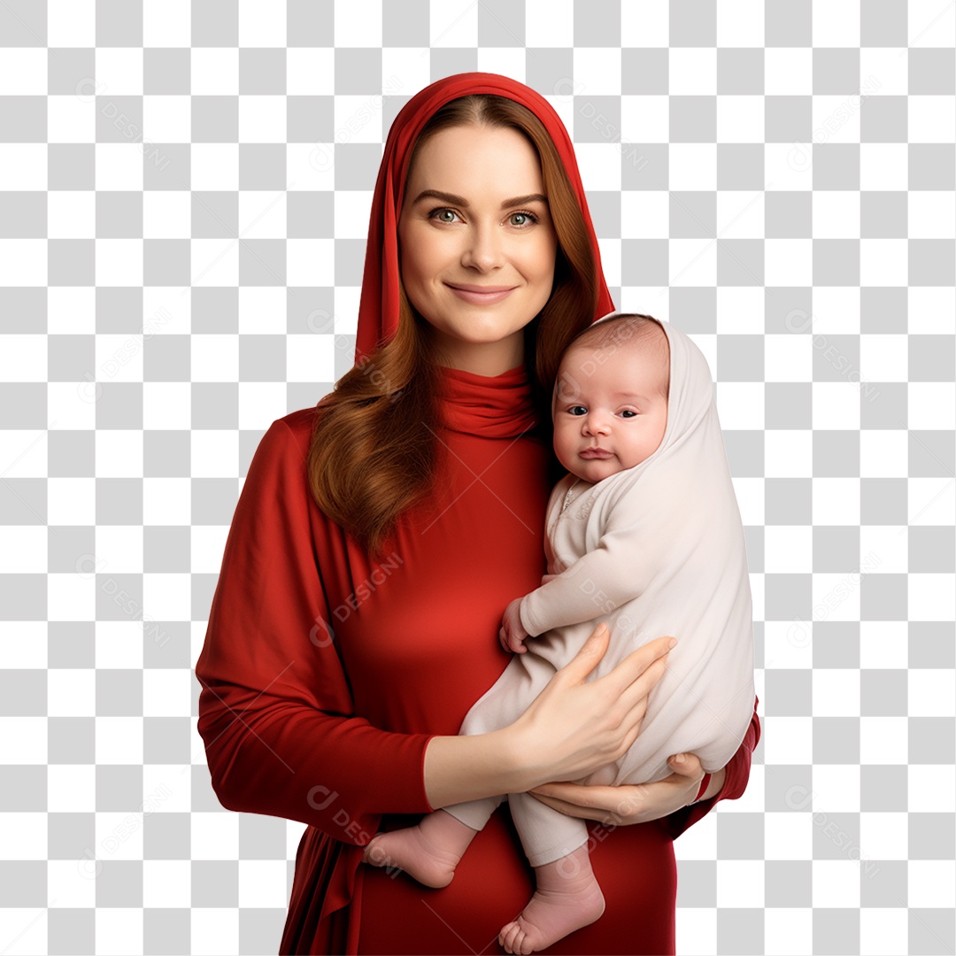 Mãe com Criança nos Braços PNG Transparente