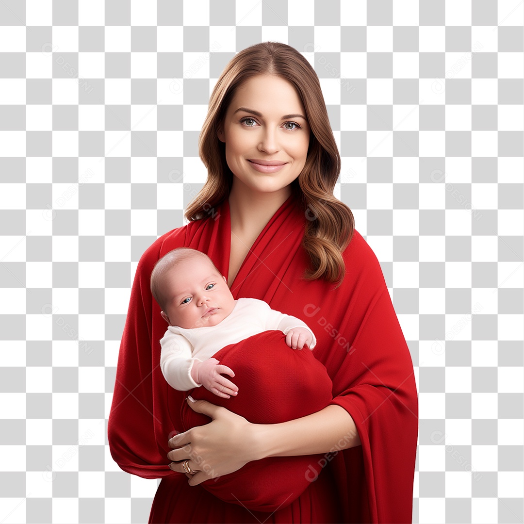 Mãe com Criança nos Braços PNG Transparente