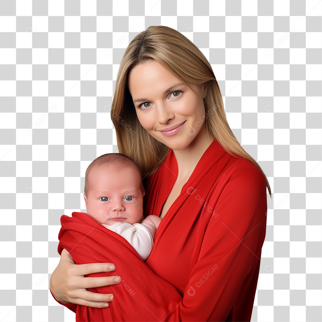 Mãe com Criança nos Braços PNG Transparente