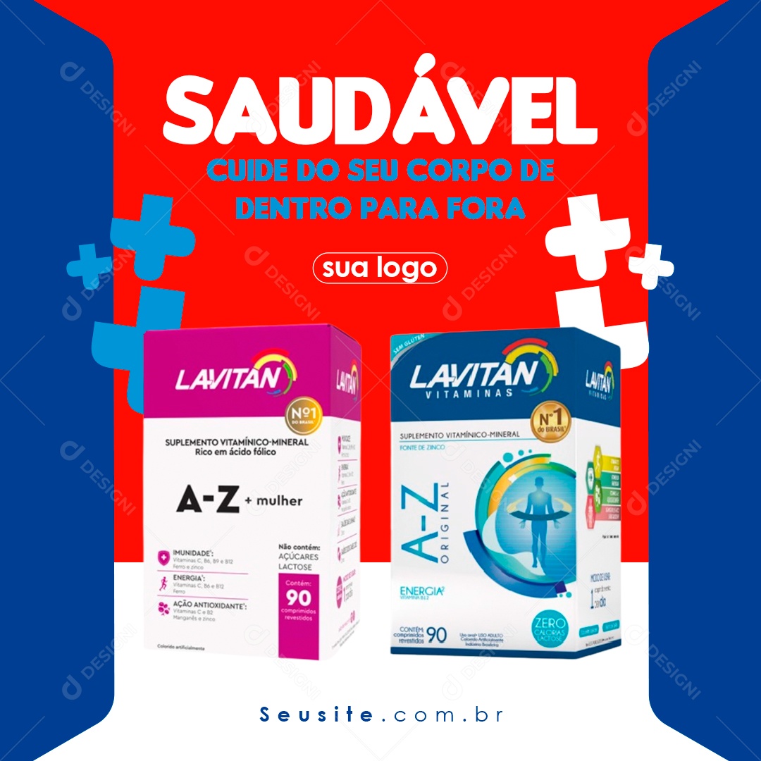 Saudável Cuide do seu Corpo de Dentro para Fora Social Media PSD Editável