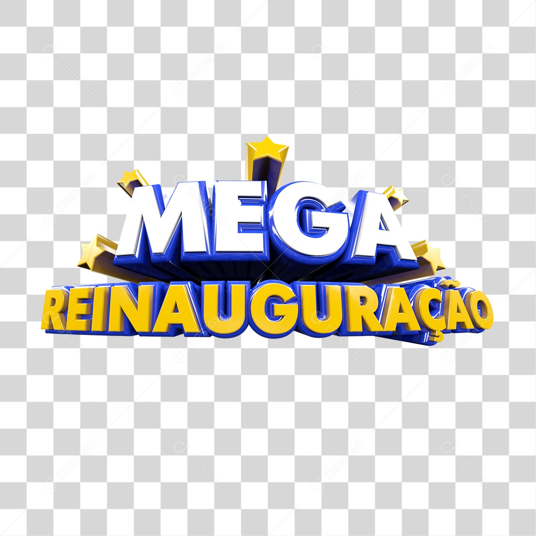 Selo 3D Reinauguração Para Composição PNG