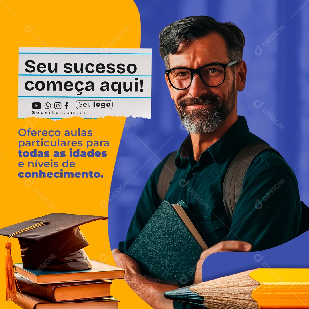 Seu Sucesso Começa Aqui Social Media PSD Editável