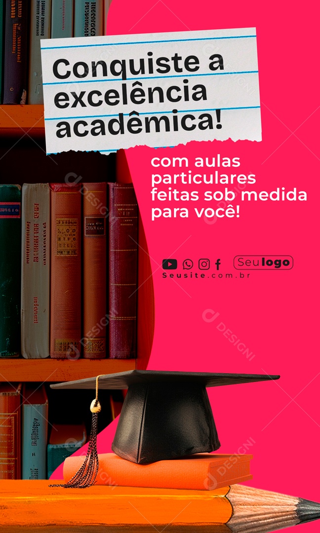 Story Com Aulas Particulares Feitas Sob Medida para Você Social Media PSD Editável