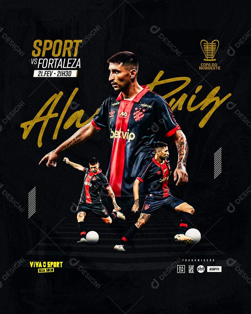 Flyer Futebol Sporte vs Fortaleza Transmissão Social Media PSD Editável