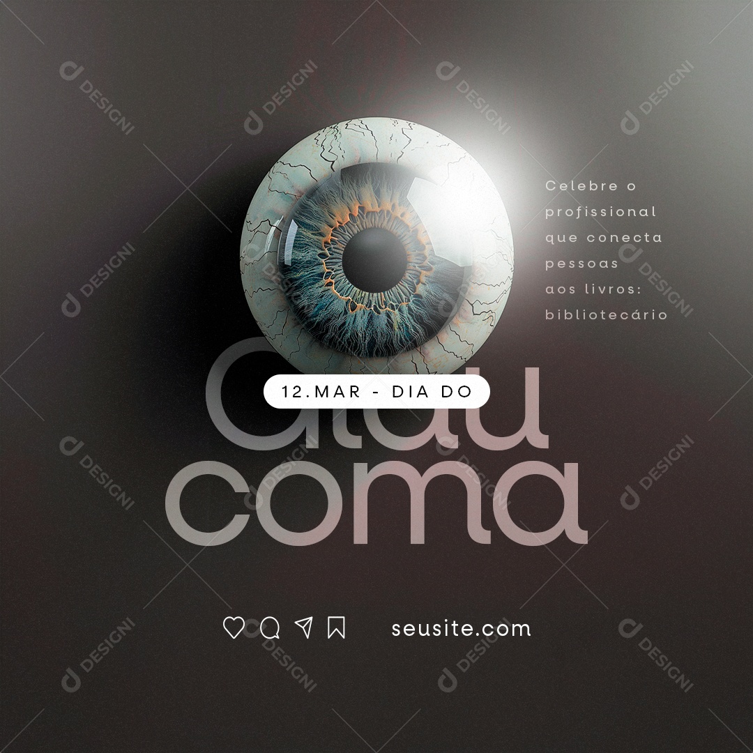 Dia do Glaucoma 12 de Março Celebre o profissional Social Media PSD Editável